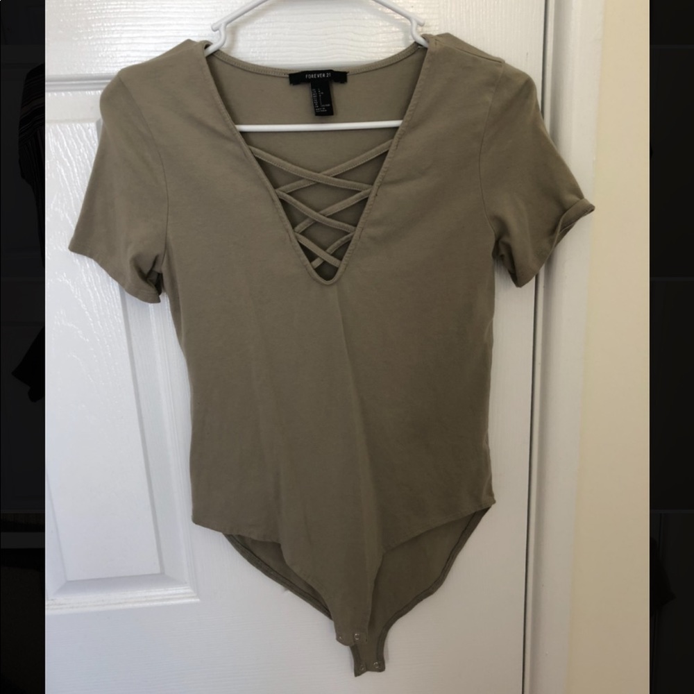 Forever 21 Olive Bodysuit